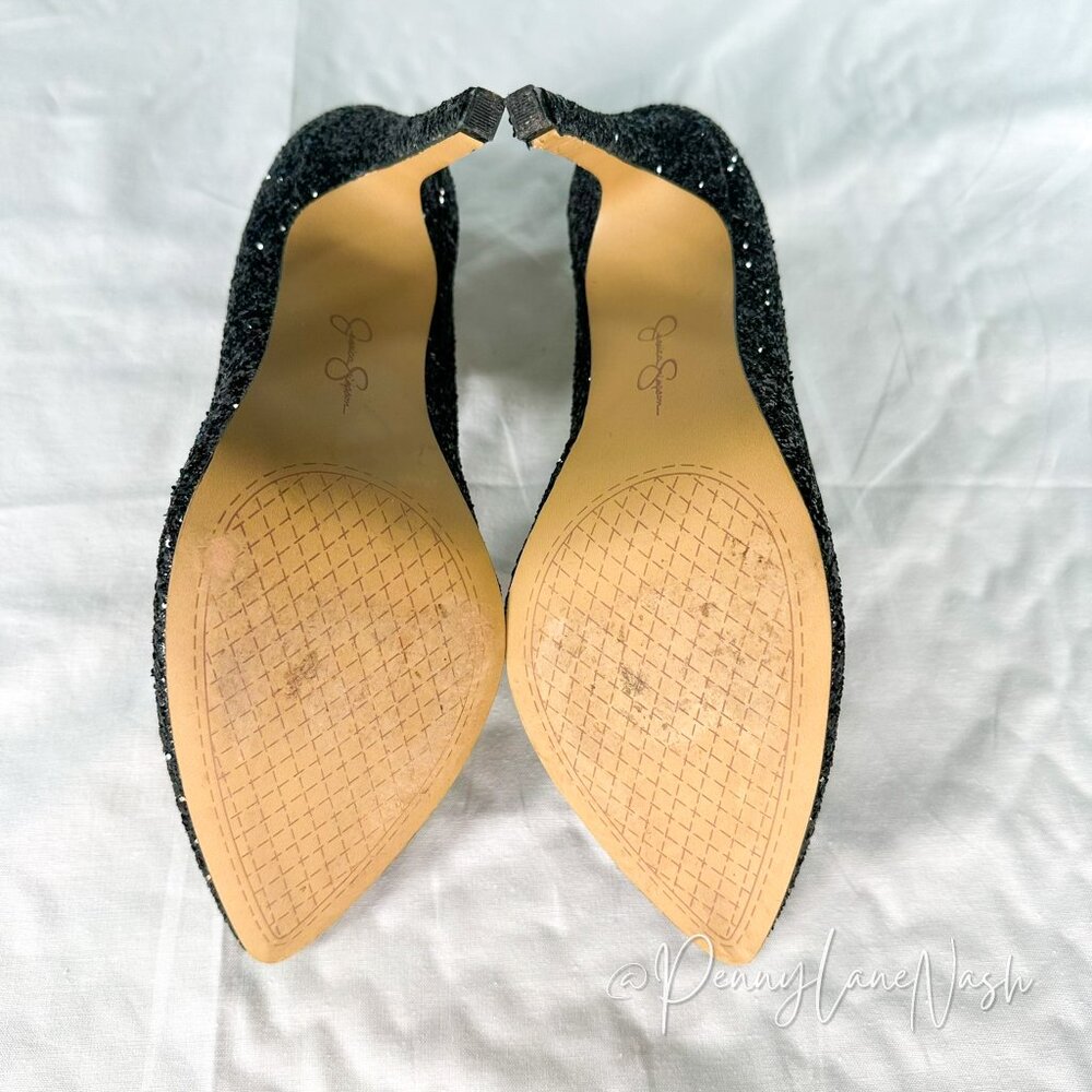 Jessica Simpson Veronica Glitter Pumps Black Size 8 - Picture 8 of 9